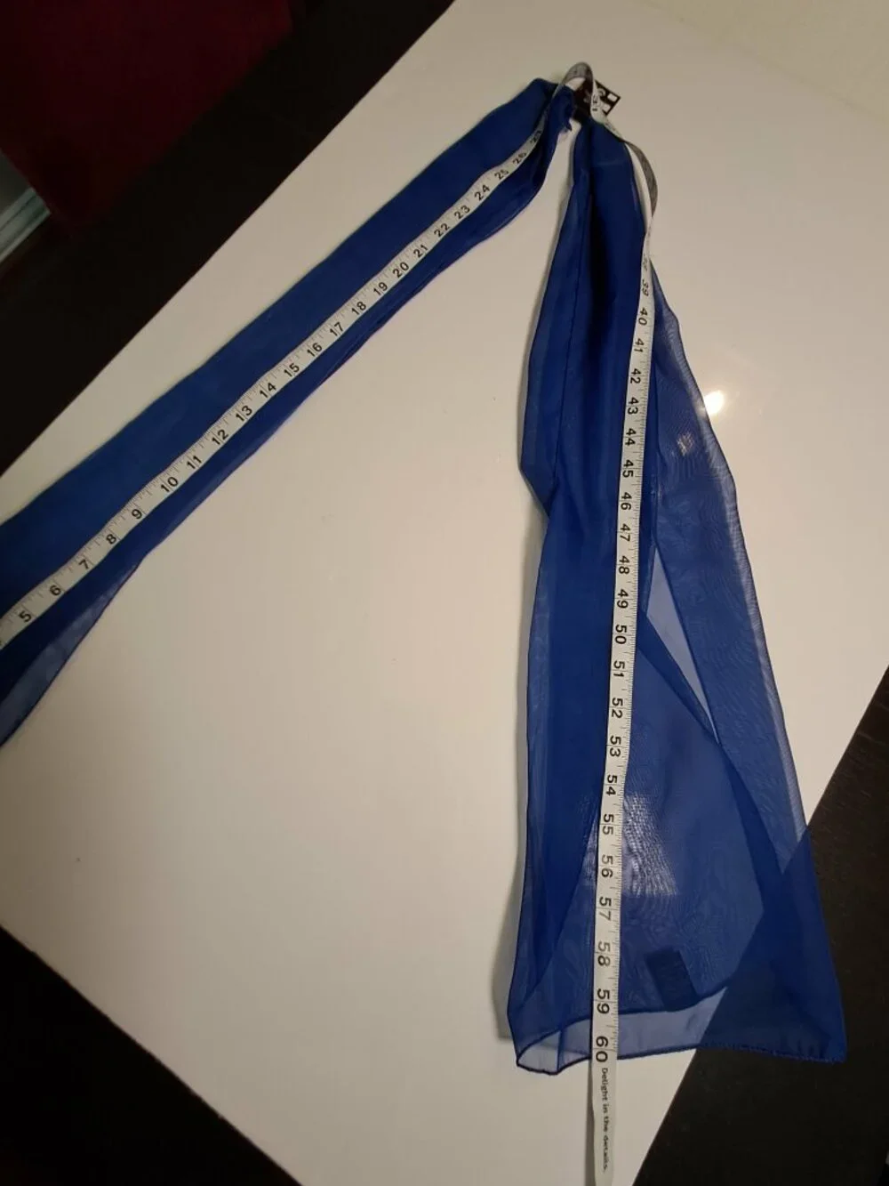 Royal Blue Sheer Silk Feel Scarf Lightweight Elegant Wrap